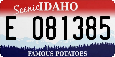 ID license plate E081385