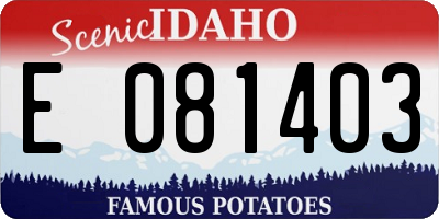 ID license plate E081403