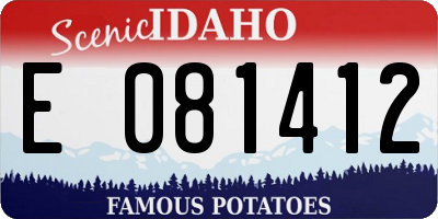 ID license plate E081412