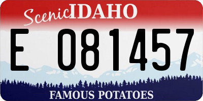 ID license plate E081457