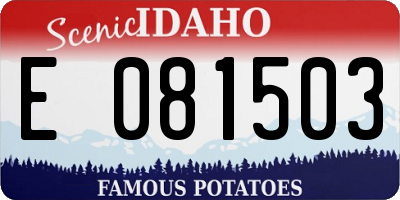 ID license plate E081503