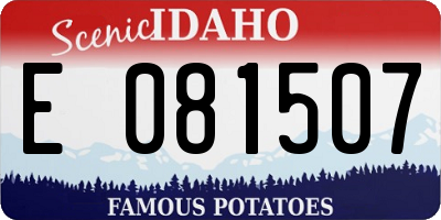 ID license plate E081507