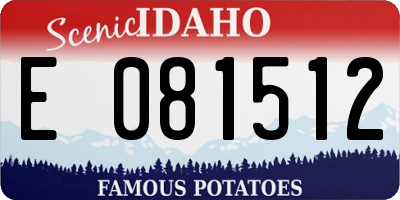 ID license plate E081512