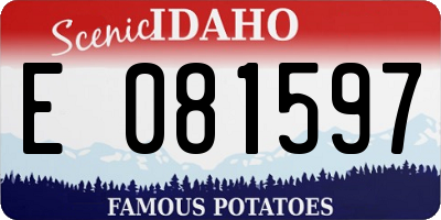 ID license plate E081597
