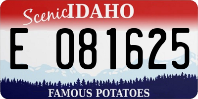 ID license plate E081625