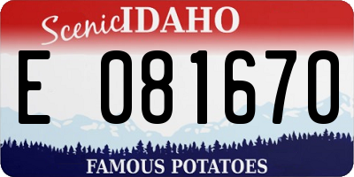 ID license plate E081670