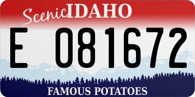 ID license plate E081672