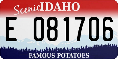 ID license plate E081706