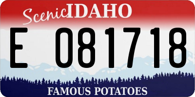 ID license plate E081718