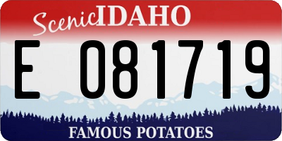 ID license plate E081719