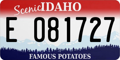 ID license plate E081727