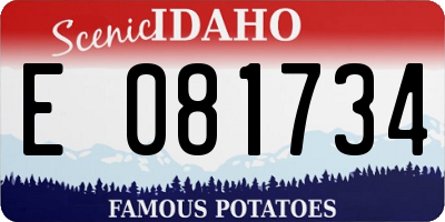 ID license plate E081734