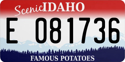 ID license plate E081736