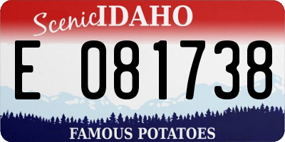 ID license plate E081738