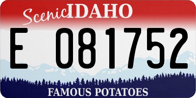 ID license plate E081752