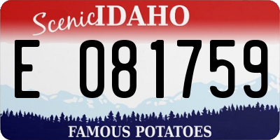 ID license plate E081759