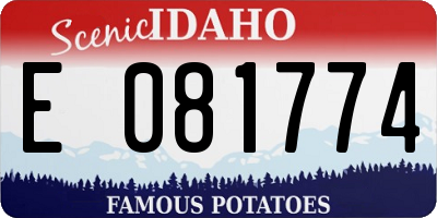 ID license plate E081774