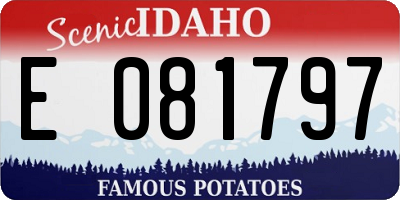 ID license plate E081797
