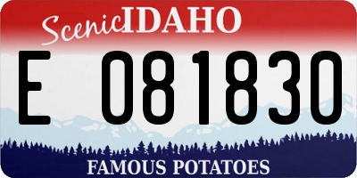 ID license plate E081830