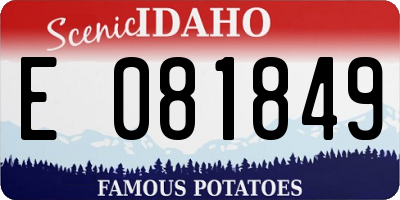 ID license plate E081849