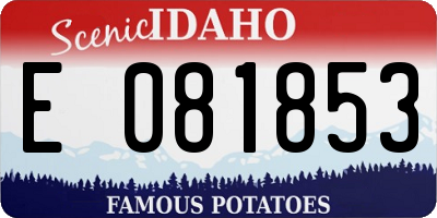 ID license plate E081853