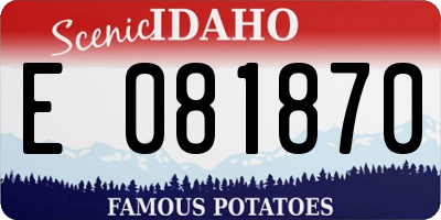 ID license plate E081870