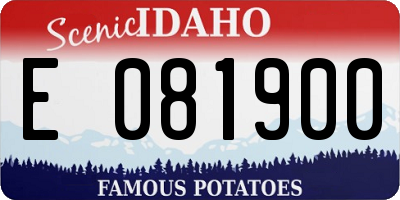 ID license plate E081900