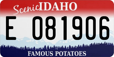 ID license plate E081906