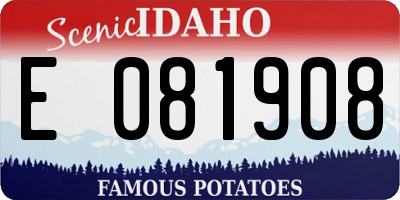 ID license plate E081908