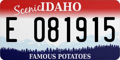 ID license plate E081915
