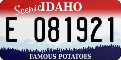 ID license plate E081921