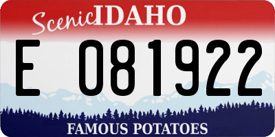 ID license plate E081922