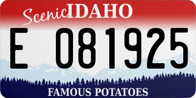 ID license plate E081925