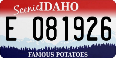 ID license plate E081926