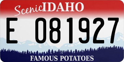 ID license plate E081927