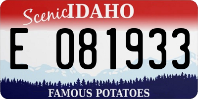 ID license plate E081933