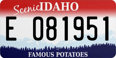 ID license plate E081951