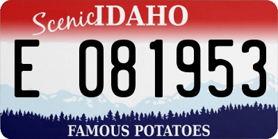 ID license plate E081953