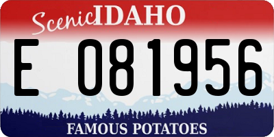 ID license plate E081956