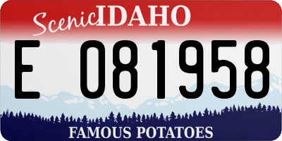 ID license plate E081958