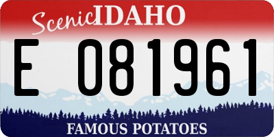 ID license plate E081961