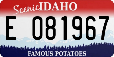 ID license plate E081967