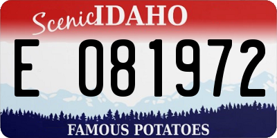 ID license plate E081972
