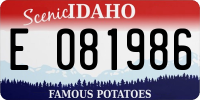 ID license plate E081986