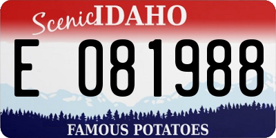 ID license plate E081988