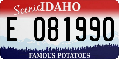 ID license plate E081990