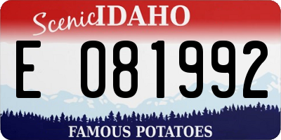 ID license plate E081992