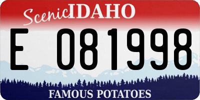 ID license plate E081998