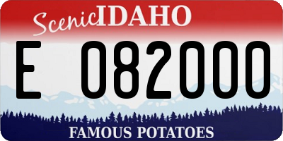 ID license plate E082000