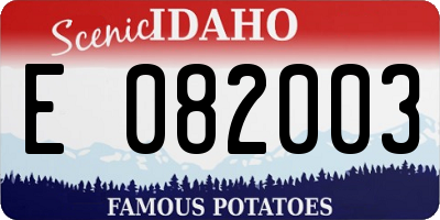 ID license plate E082003